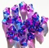 20 11mm Transparent Sapphire & Fuchsia Two Tone Bell Flower Beads